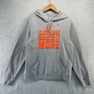 Cleveland Browns Sweatshirt Men's Medium Gray Hoodie Pullover Playoffs Pullover